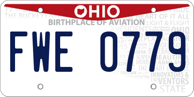 OH license plate FWE0779