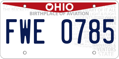 OH license plate FWE0785