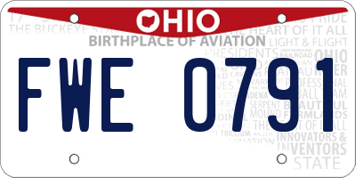OH license plate FWE0791