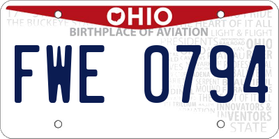 OH license plate FWE0794