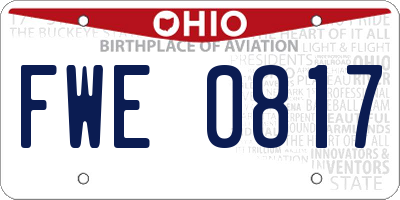 OH license plate FWE0817