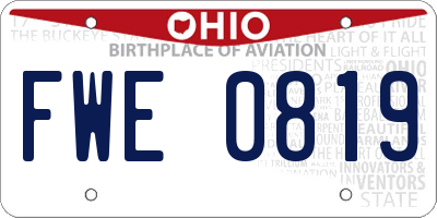 OH license plate FWE0819