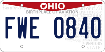 OH license plate FWE0840