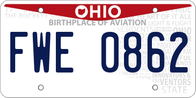 OH license plate FWE0862