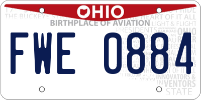OH license plate FWE0884