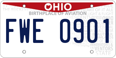 OH license plate FWE0901