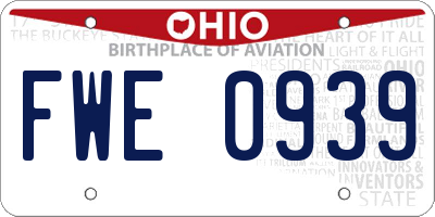 OH license plate FWE0939