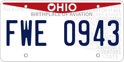 OH license plate FWE0943