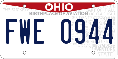 OH license plate FWE0944