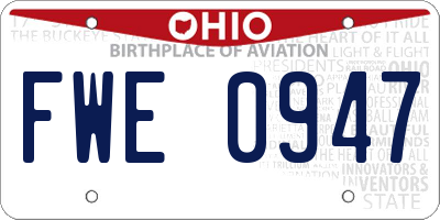 OH license plate FWE0947
