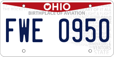 OH license plate FWE0950