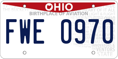 OH license plate FWE0970