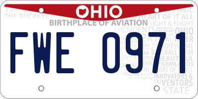 OH license plate FWE0971