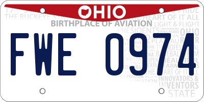 OH license plate FWE0974