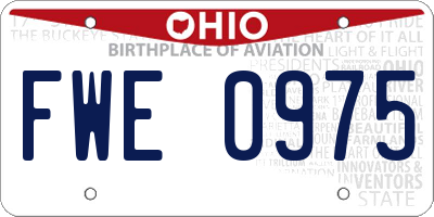 OH license plate FWE0975