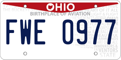 OH license plate FWE0977