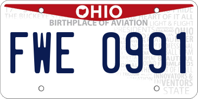 OH license plate FWE0991