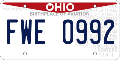OH license plate FWE0992