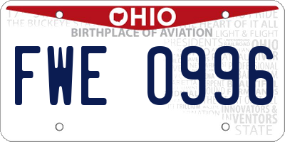 OH license plate FWE0996