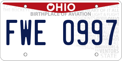 OH license plate FWE0997
