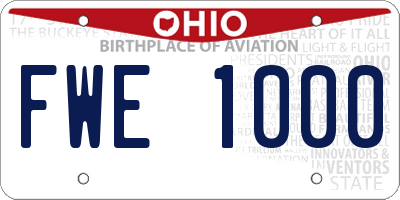 OH license plate FWE1000