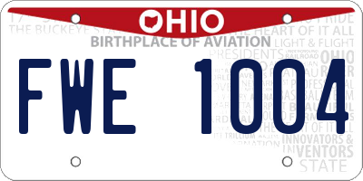 OH license plate FWE1004