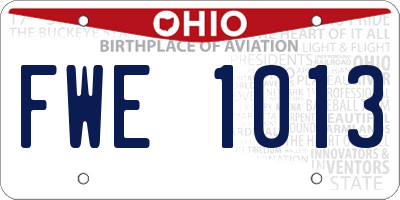 OH license plate FWE1013