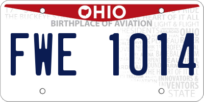 OH license plate FWE1014