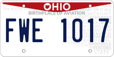 OH license plate FWE1017