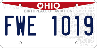 OH license plate FWE1019