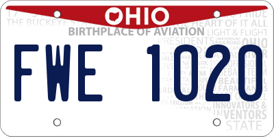 OH license plate FWE1020