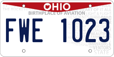OH license plate FWE1023