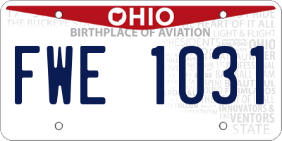 OH license plate FWE1031