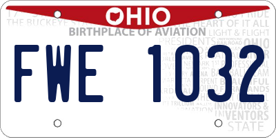 OH license plate FWE1032