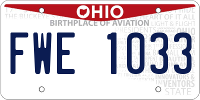 OH license plate FWE1033