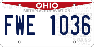 OH license plate FWE1036