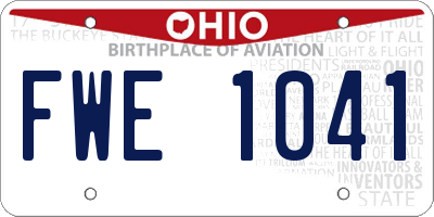 OH license plate FWE1041