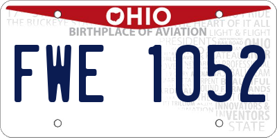 OH license plate FWE1052