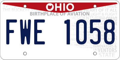 OH license plate FWE1058