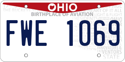 OH license plate FWE1069