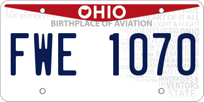OH license plate FWE1070