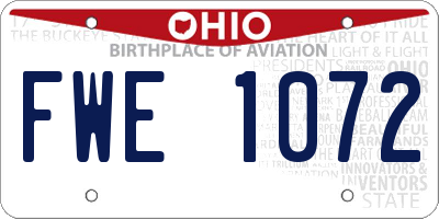 OH license plate FWE1072