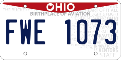 OH license plate FWE1073