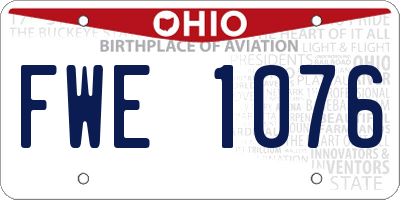 OH license plate FWE1076