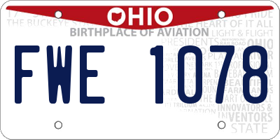 OH license plate FWE1078