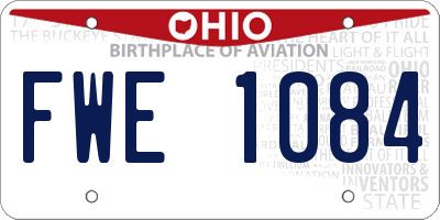 OH license plate FWE1084