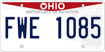 OH license plate FWE1085