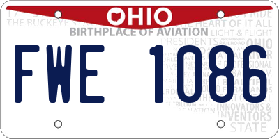 OH license plate FWE1086