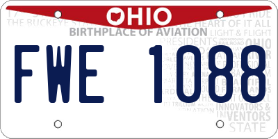 OH license plate FWE1088