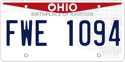 OH license plate FWE1094